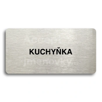 Piktogram "KUCHYŇKA" - stříbrná tabulka - černý tisk bez rámečku