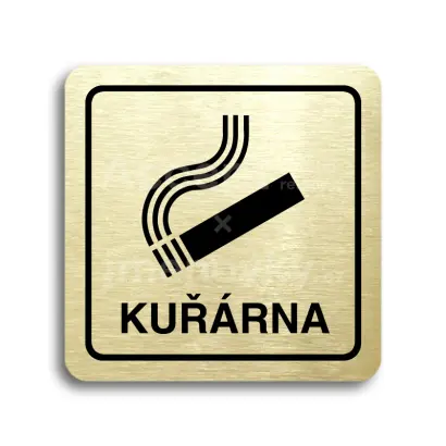Piktogram "kuřárna" - zlatá tabulka - černý tisk