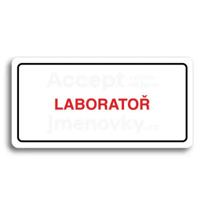 Piktogram "LABORATOŘ" - bílá tabulka - barevný tisk