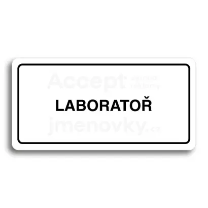Piktogram "LABORATOŘ" - bílá tabulka - černý tisk
