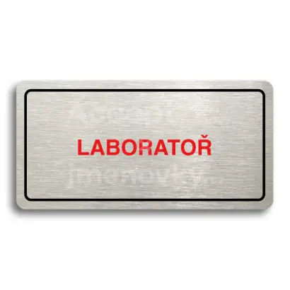 Piktogram "LABORATOŘ" - stříbrná tabulka - barevný tisk