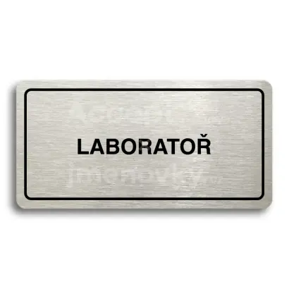 Piktogram "LABORATOŘ" - zlatá tabulka - černý tisk
