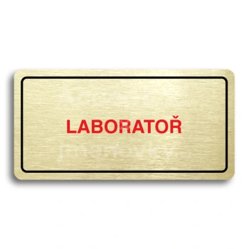 Piktogram "LABORATOŘ" - zlatá tabulka - barevný tisk