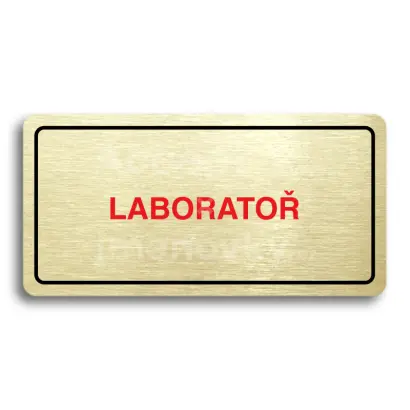 Piktogram "LABORATOŘ" - zlatá tabulka - barevný tisk