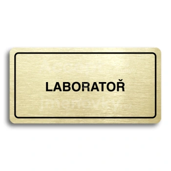 Piktogram "LABORATOŘ" - zlatá tabulka - černý tisk