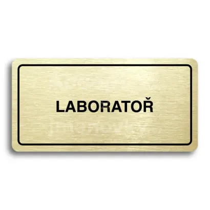 Piktogram "LABORATOŘ" - zlatá tabulka - černý tisk