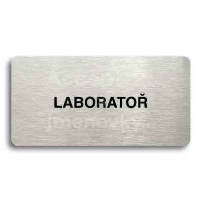 Piktogram "LABORATOŘ" - stříbrná tabulka - černý tisk bez rámečku
