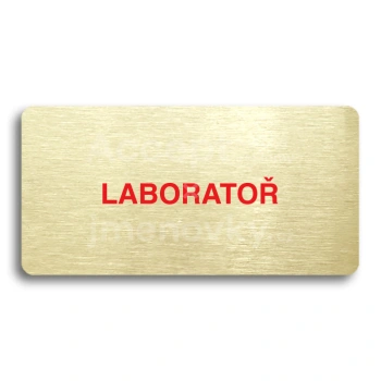 Piktogram "LABORATOŘ" - zlatá tabulka - barevný tisk bez rámečku
