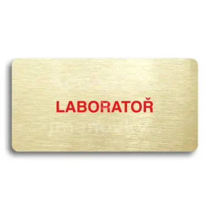 Piktogram "LABORATOŘ" - zlatá tabulka - barevný tisk bez rámečku