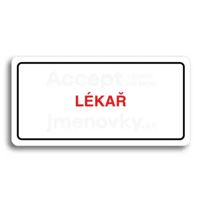 Piktogram "LÉKAŘ" - bílá tabulka - barevný tisk