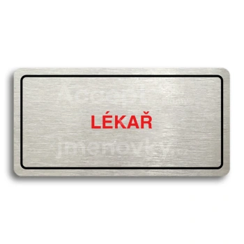 Piktogram "LÉKAŘ" - stříbrná tabulka - barevný tisk