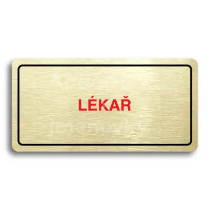 Piktogram "LÉKAŘ" - zlatá tabulka - barevný tisk