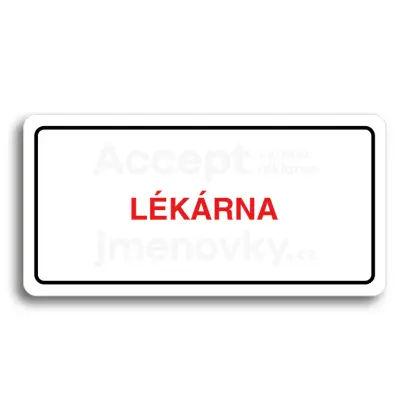Piktogram "LÉKÁRNA" - bílá tabulka - barevný tisk