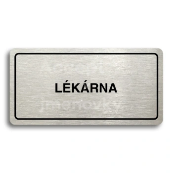 Piktogram "LÉKÁRNA" - stříbrná tabulka - černý tisk