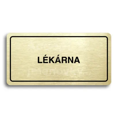 Piktogram "LÉKÁRNA" - zlatá tabulka - černý tisk