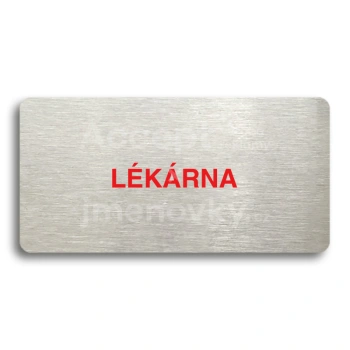 Piktogram "LÉKÁRNA" - stříbrná tabulka - barevný tisk bez rámečku