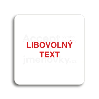 Piktogram "libovolný text" - bílá tabulka - barevný tisk bez rámečku
