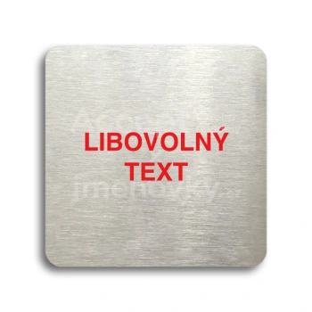 Piktogram "libovolný text" - stříbrná tabulka - barevný tisk bez rámečku