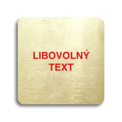 Piktogram "libovolný text" - zlatá tabulka - barevný tisk bez rámečku