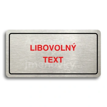 Piktogram "LIBOVOLNÝ TEXT" - stříbrná tabulka - barevný tisk