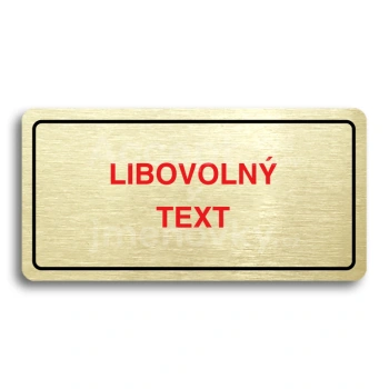 Piktogram "LIBOVOLNÝ TEXT" - zlatá tabulka - barevný tisk