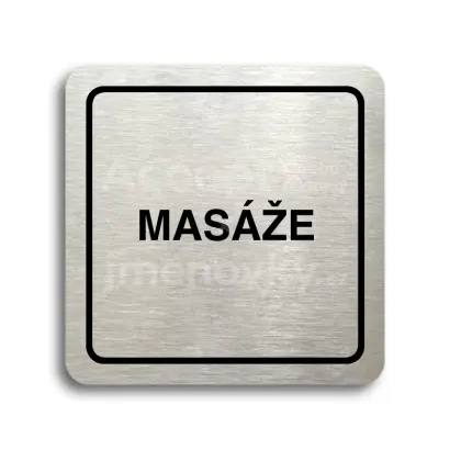 Piktogram "masáže" - stříbrná tabulka - černý tisk