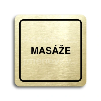 Piktogram "masáže" - zlatá tabulka - černý tisk