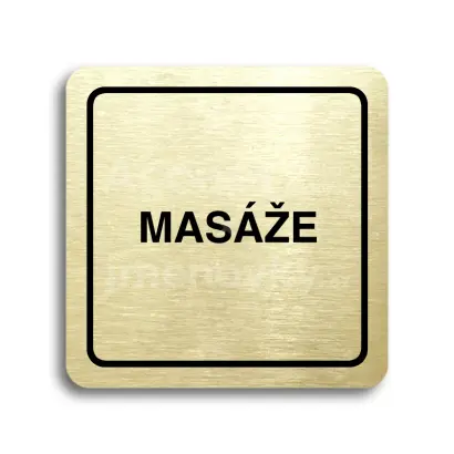 Piktogram "masáže" - zlatá tabulka - černý tisk