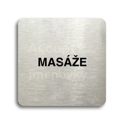 Piktogram "masáže" - stříbrná tabulka - černý tisk bez rámečku