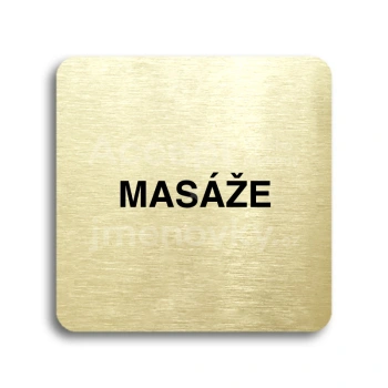 Piktogram "masáže" - zlatá tabulka - černý tisk bez rámečku
