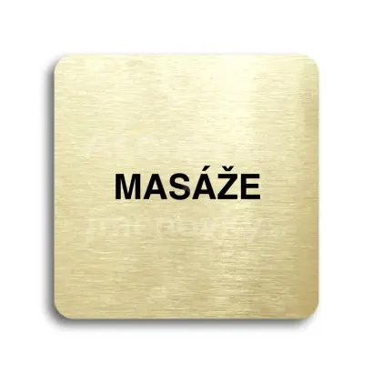 Piktogram "masáže" - zlatá tabulka - černý tisk bez rámečku