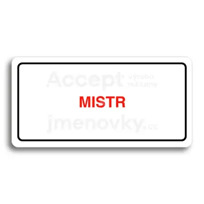 Piktogram "MISTR" - bílá tabulka - barevný tisk
