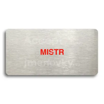 Piktogram "MISTR" - stříbrná tabulka - barevný tisk bez rámečku