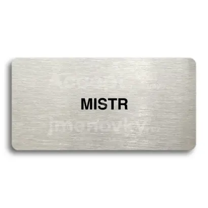 Piktogram "MISTR" - stříbrná tabulka - černý tisk bez rámečku