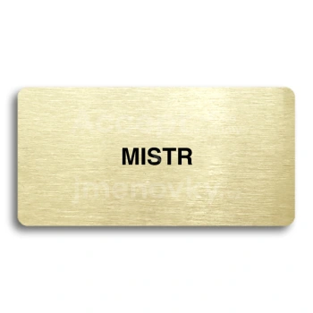 Piktogram "MISTR" - zlatá tabulka - černý tisk bez rámečku