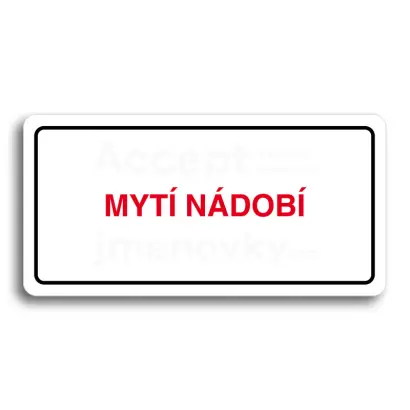 Piktogram "MYTÍ NÁDOBÍ" - bílá tabulka - barevný tisk