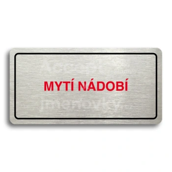 Piktogram "MYTÍ NÁDOBÍ" - stříbrná tabulka - barevný tisk