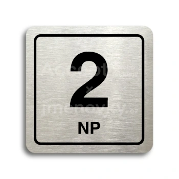 Piktogram "2 nadzemní podlaží" - stříbrná tabulka - černý tisk