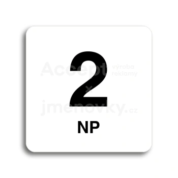 Piktogram "2 nadzemní podlaží" - bílá tabulka - černý tisk bez rámečku