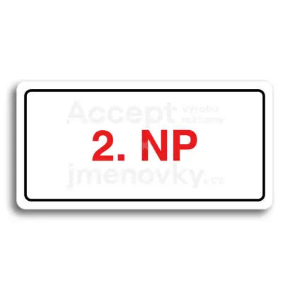 Piktogram "2. NADZEMNÍ PODLAŽÍ" - bílá tabulka - barevný tisk