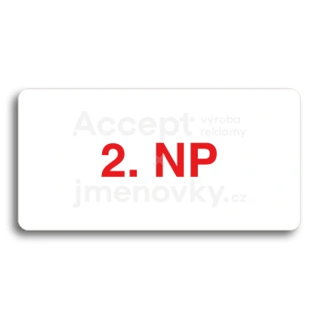 Piktogram "2. NADZEMNÍ PODLAŽÍ" - bílá tabulka - barevný tisk bez rámečku