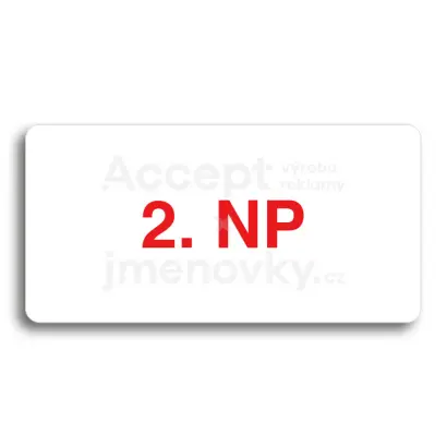 Piktogram "2. NADZEMNÍ PODLAŽÍ" - bílá tabulka - barevný tisk bez rámečku