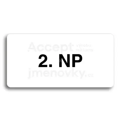 Piktogram "2. NADZEMNÍ PODLAŽÍ" - bílá tabulka - černý tisk bez rámečku
