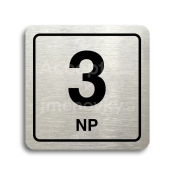 Piktogram "3 nadzemní podlaží" - stříbrná tabulka - černý tisk