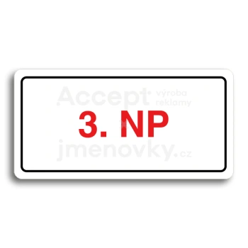 Piktogram "3. NADZEMNÍ PODLAŽÍ" - bílá tabulka - barevný tisk