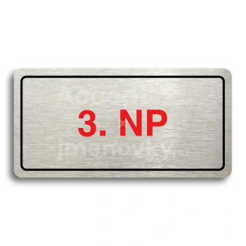 Piktogram "3. NADZEMNÍ PODLAŽÍ" - stříbrná tabulka - barevný tisk