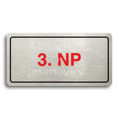 Piktogram "3. NADZEMNÍ PODLAŽÍ" - stříbrná tabulka - barevný tisk