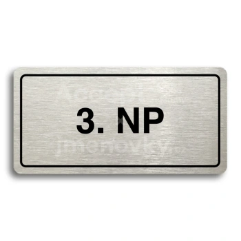 Piktogram "3. NADZEMNÍ PODLAŽÍ" - stříbrná tabulka - černý tisk