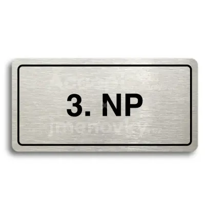 Piktogram "3. NADZEMNÍ PODLAŽÍ" - stříbrná tabulka - černý tisk