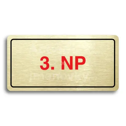 Piktogram "3. NADZEMNÍ PODLAŽÍ" - zlatá tabulka - barevný tisk